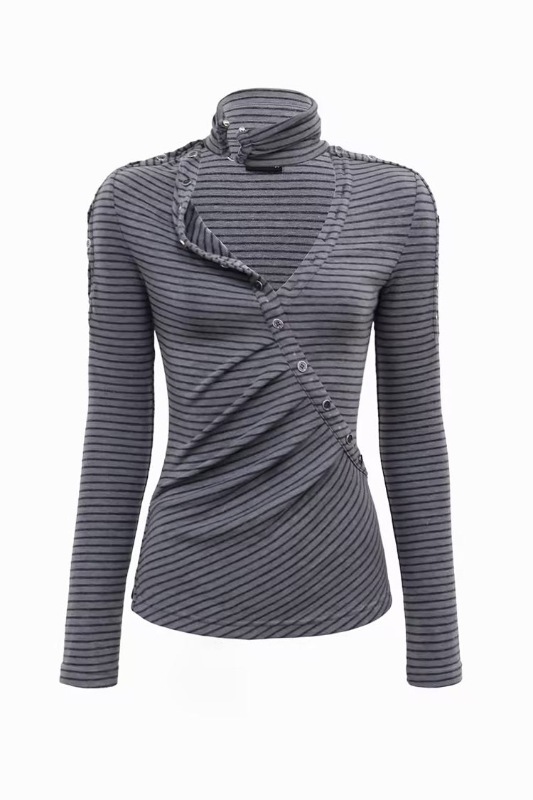 Mina Striped Wrap Shirt