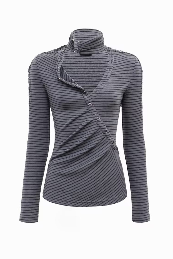 Mina Striped Wrap Shirt