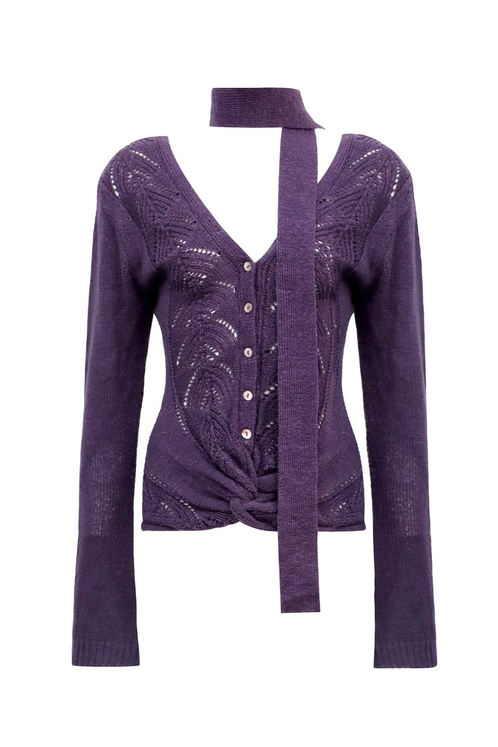 Knit Twist V-Neck Sweater