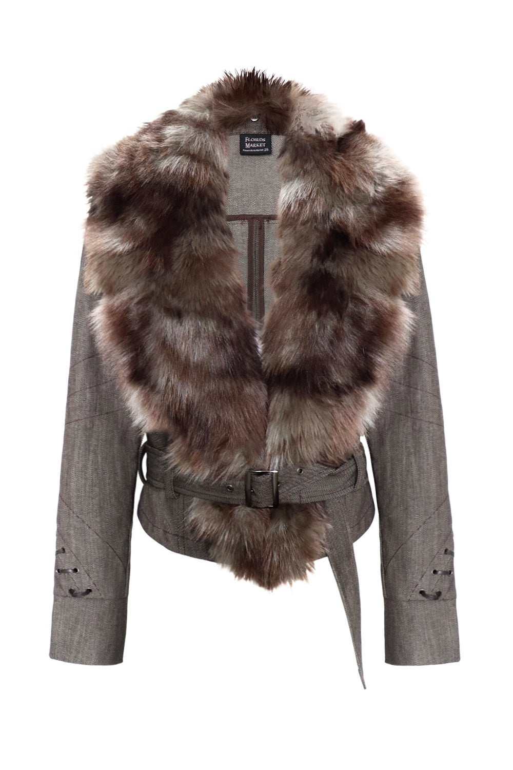 Fur-Trimmed Lapel Jacket