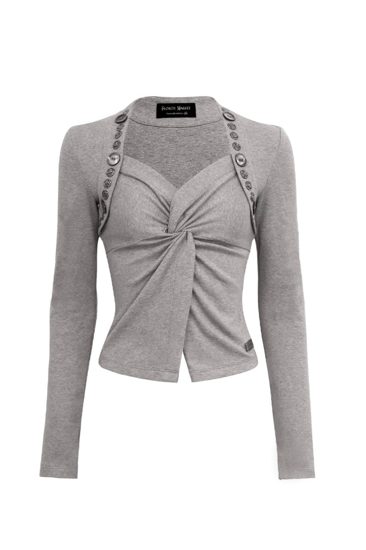 Eva Twist Button Top