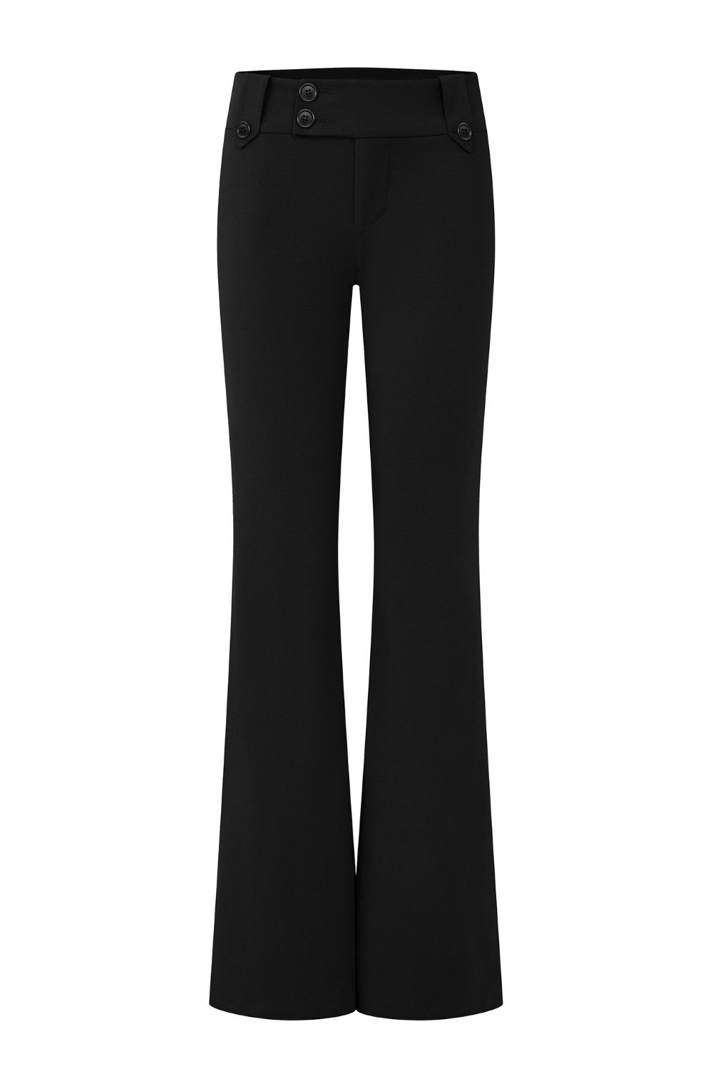 Evie Side-Button Flare Trousers