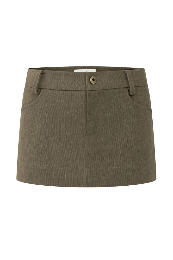 Downtown Olive Cargo Skirt