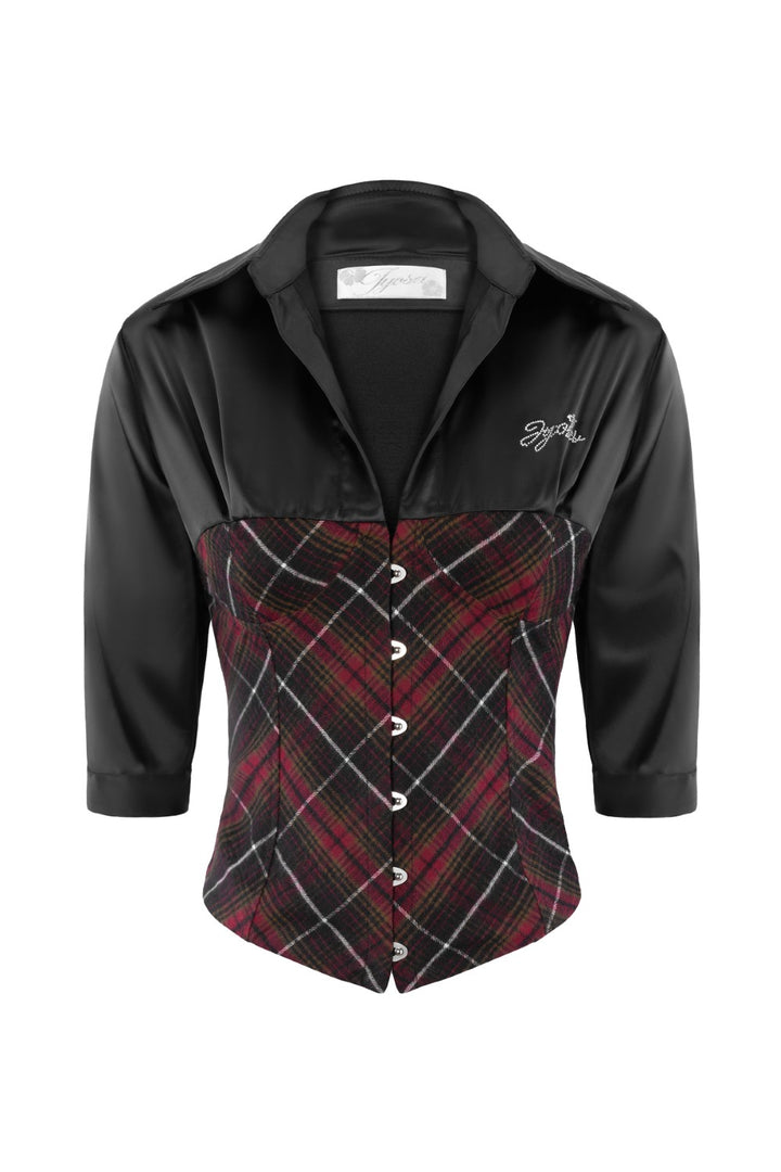 Scarlet Cinched Plaid Shirt