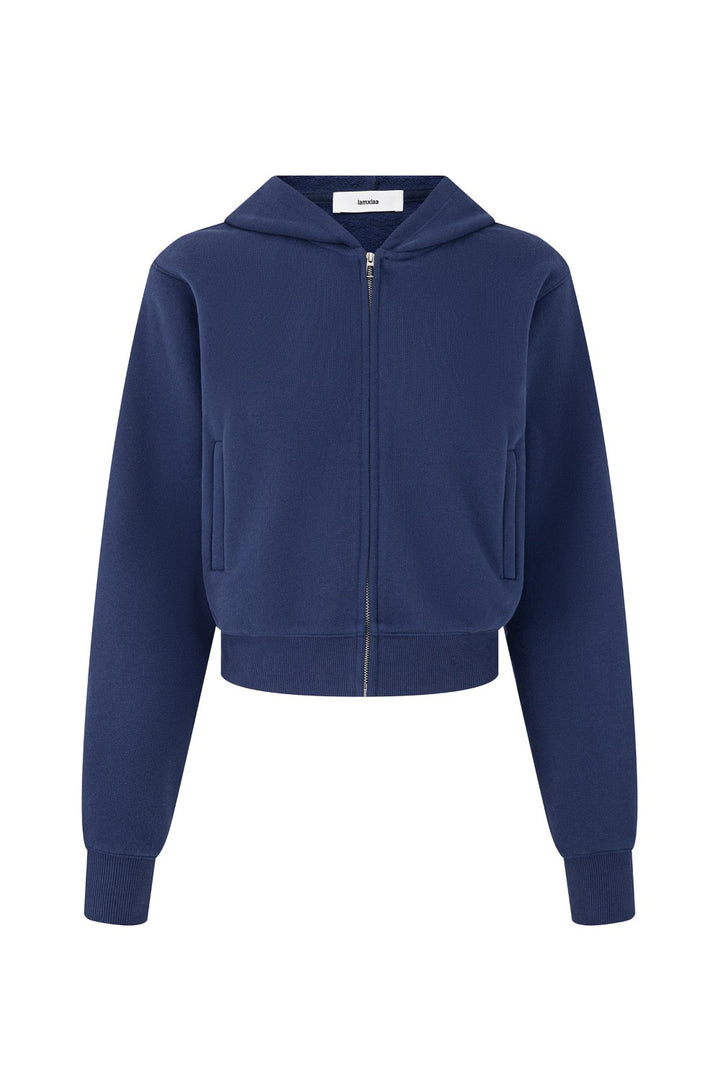 Classic Cropped Zip-Up Hoodie