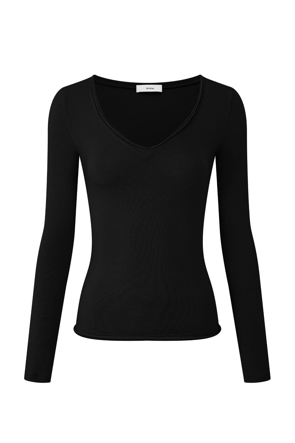Fitted V-Neck Long Sleeve