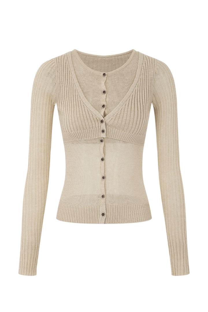 Elise Layered Knit Cardigan