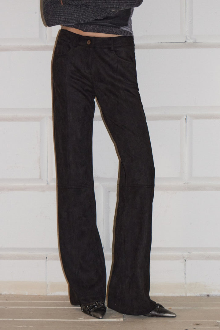 Moto Straight Leather Pants