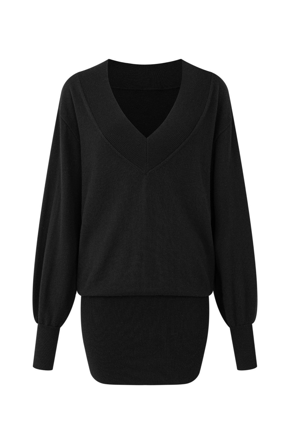 Oversized V-Neck Knit Sweater