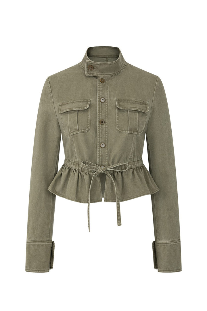 Cropped Utility Peplum Jacket