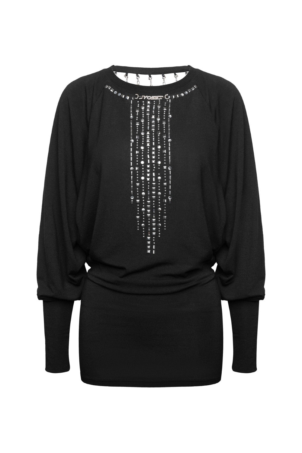Open-Back Crystal Chain Dress