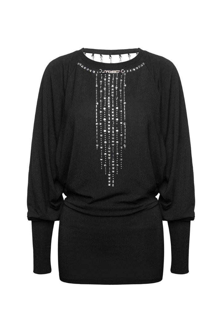 Open-Back Crystal Chain Dress