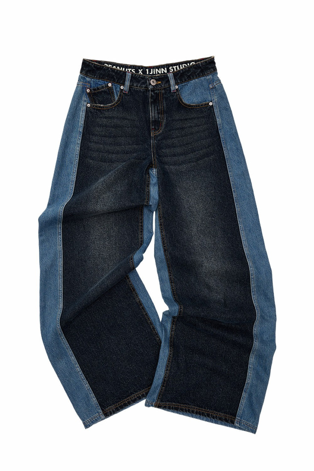 Snoopy Patchwork Wide-Leg Jeans
