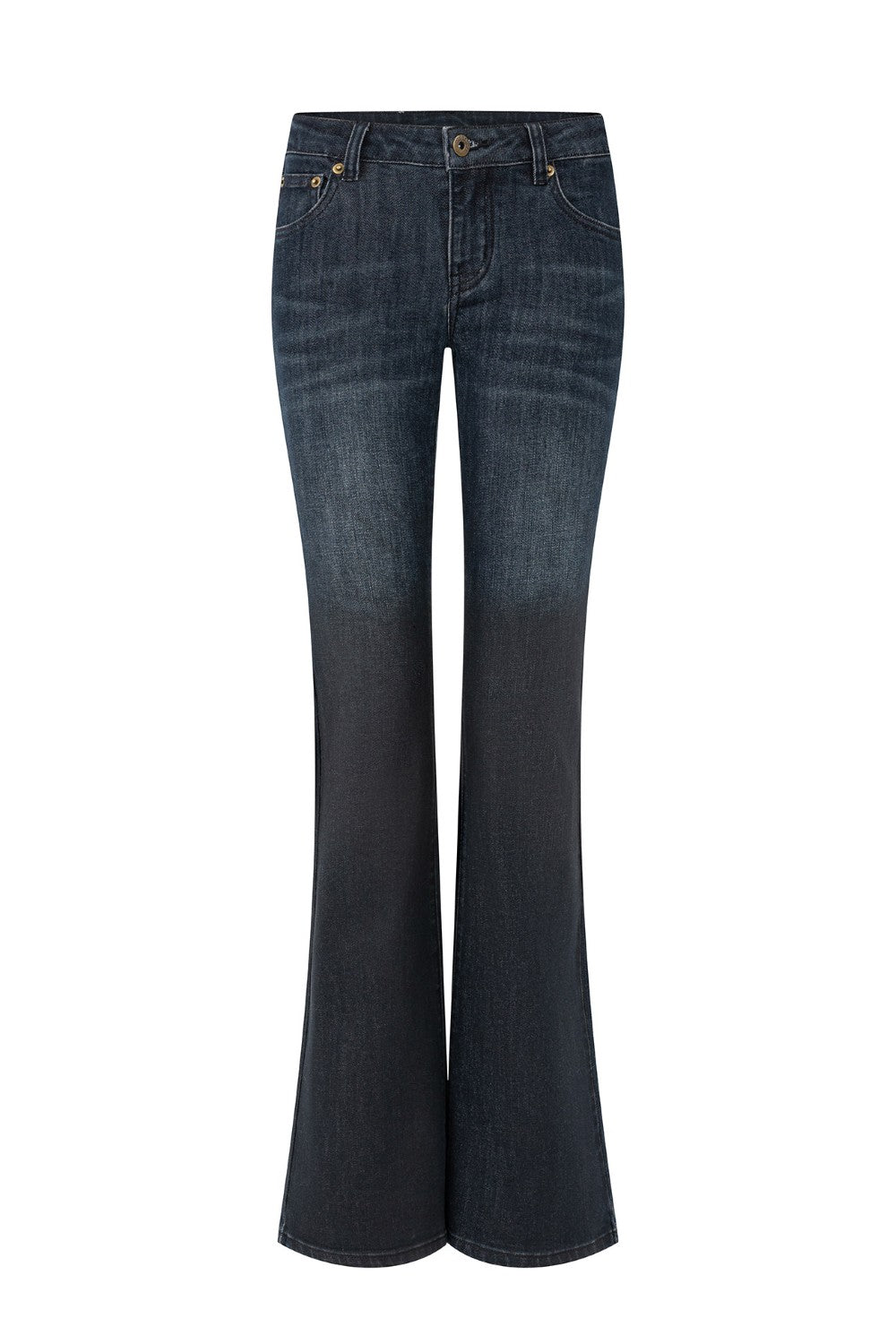 Dark Wash Low-Rise Jeans