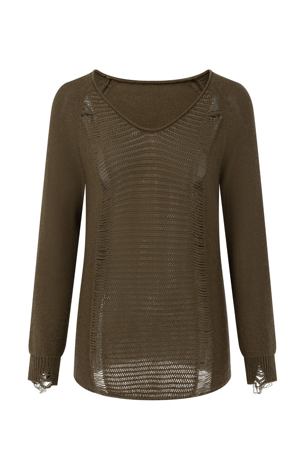 Willow Distressed V-Neck Sweater