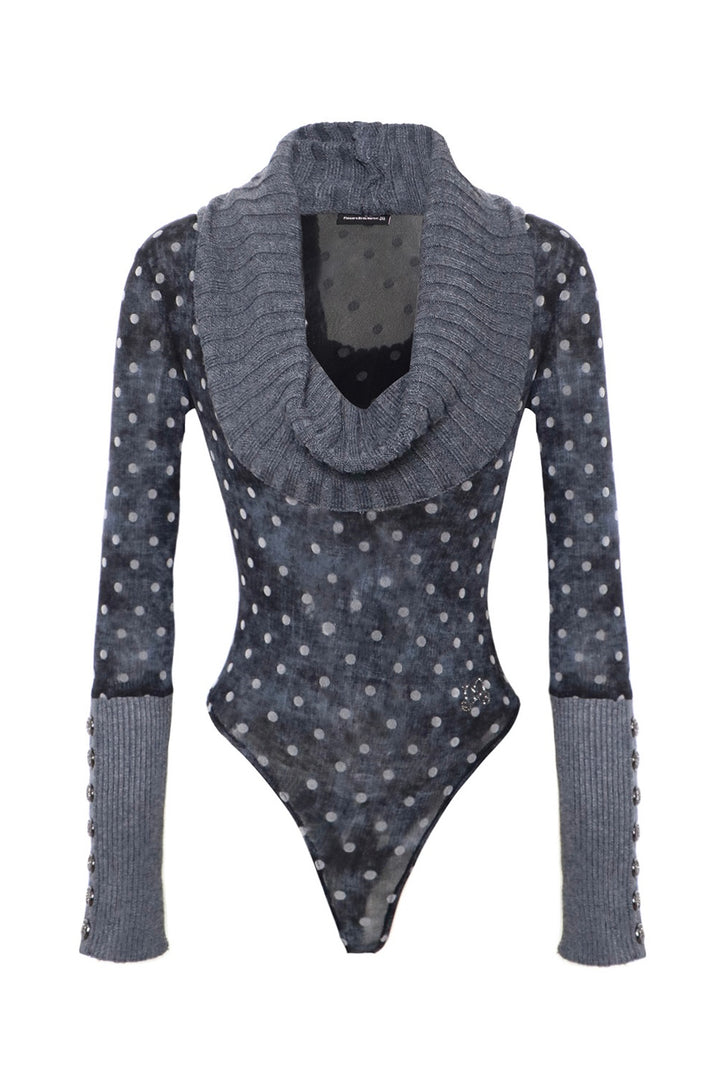 Polka Dot Knit Bodysuit