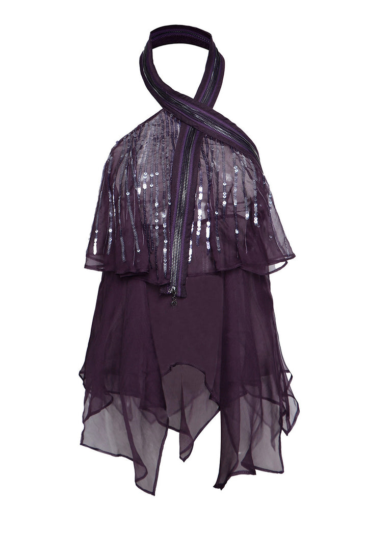 Amethyst Silk Halter Top