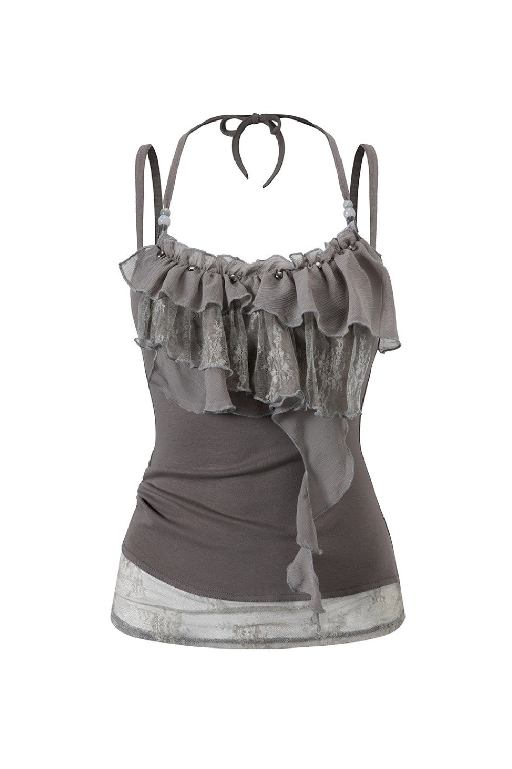 Ruffle Lace Ruched Cami