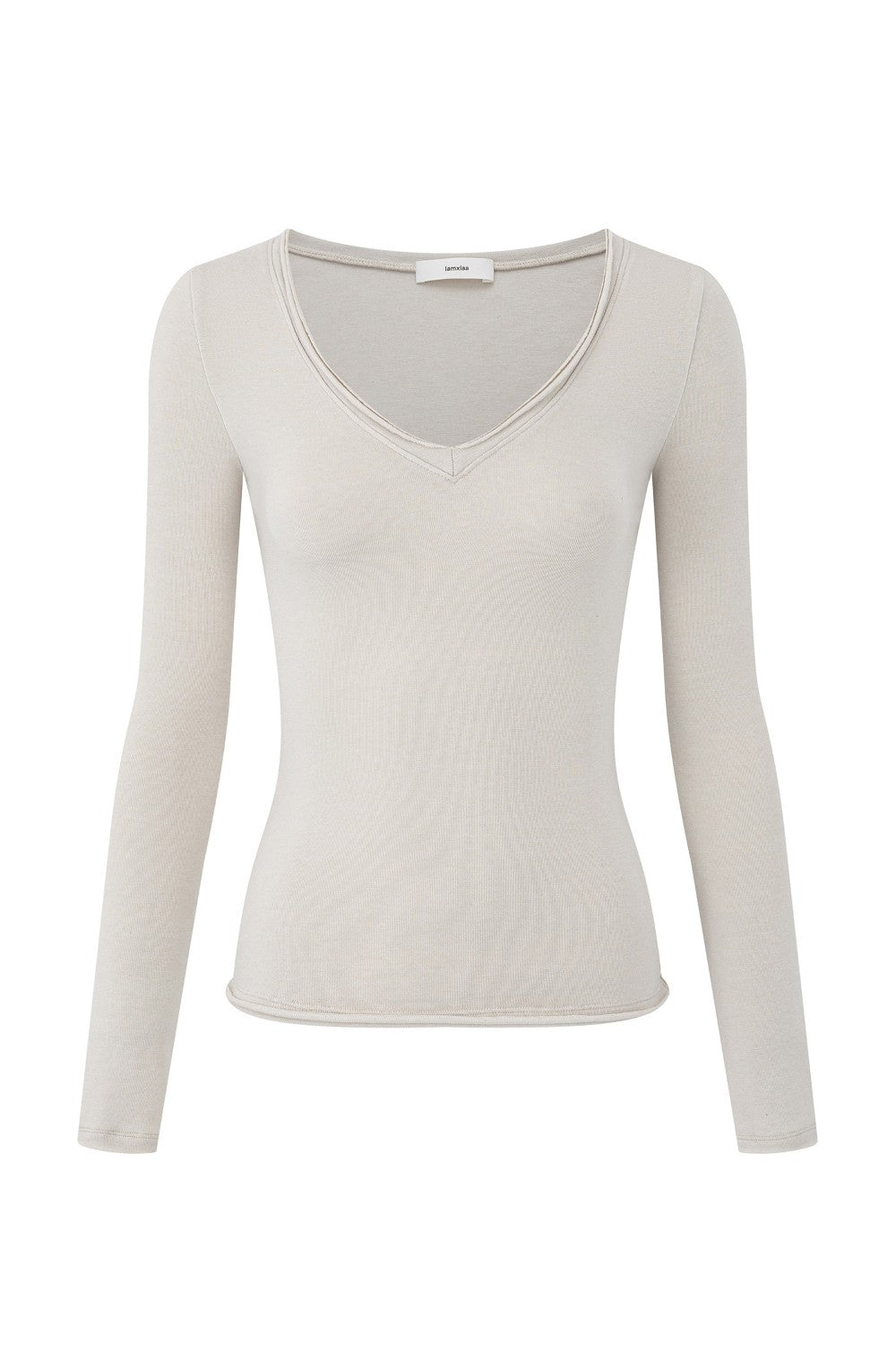 Fitted V-Neck Long Sleeve