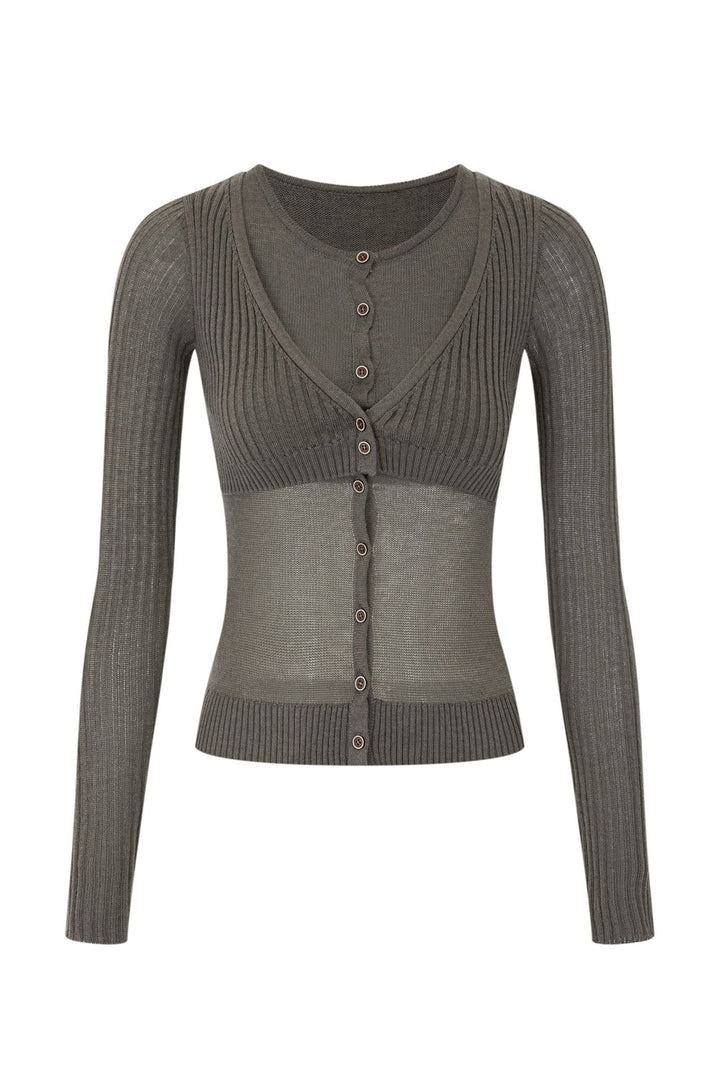 Elise Layered Knit Cardigan