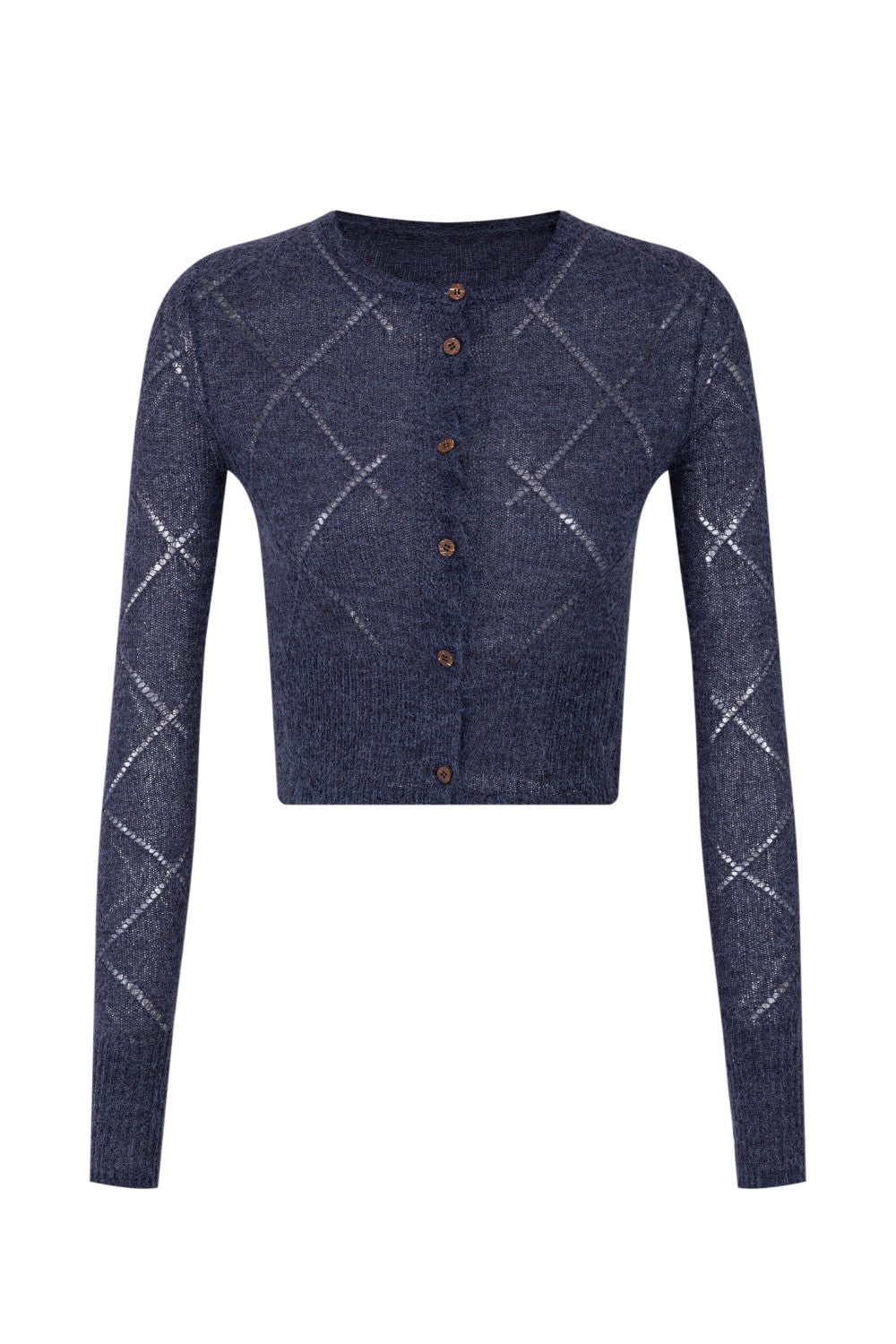 Argyle Diamond Knit Cardigan