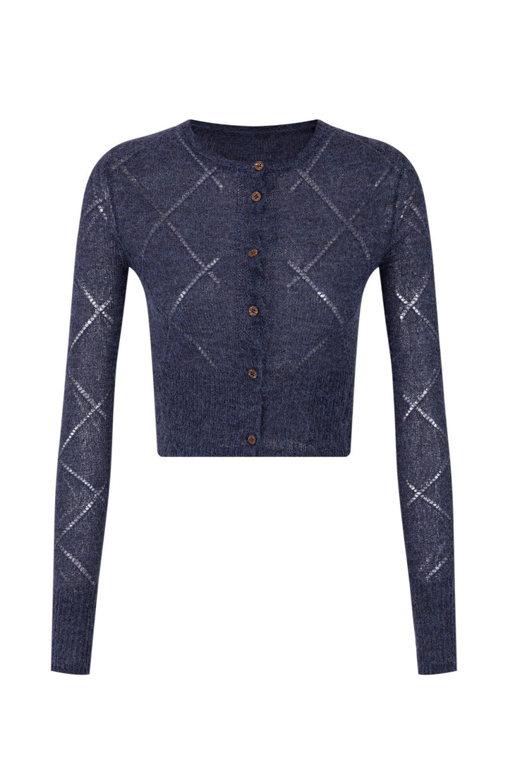 Argyle Diamond Knit Cardigan