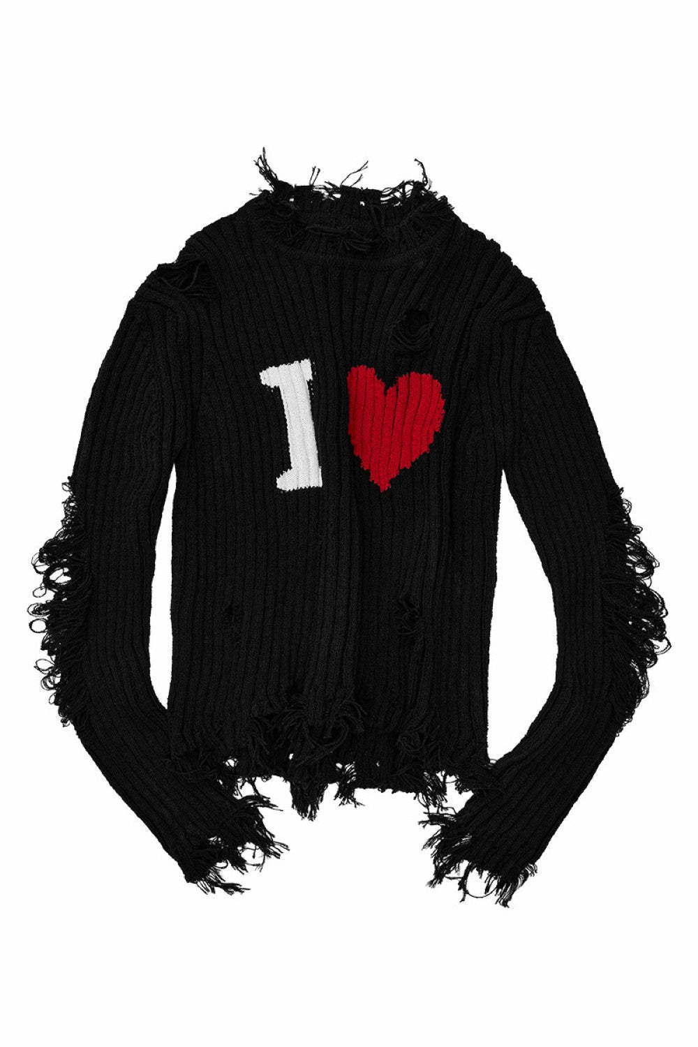 Amour Distressed Heart Sweater