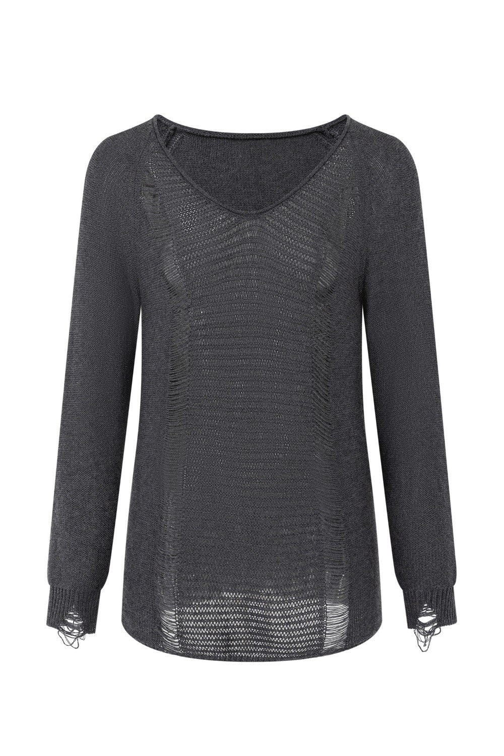 Willow Distressed V-Neck Sweater
