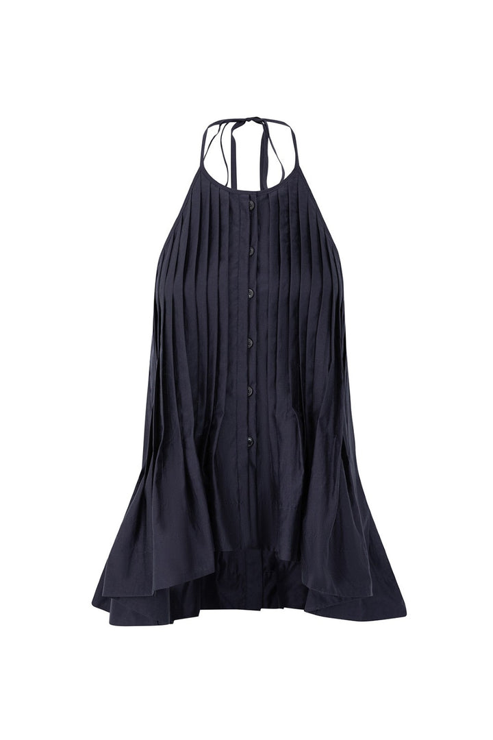 Pleated Chiffon Halter Top