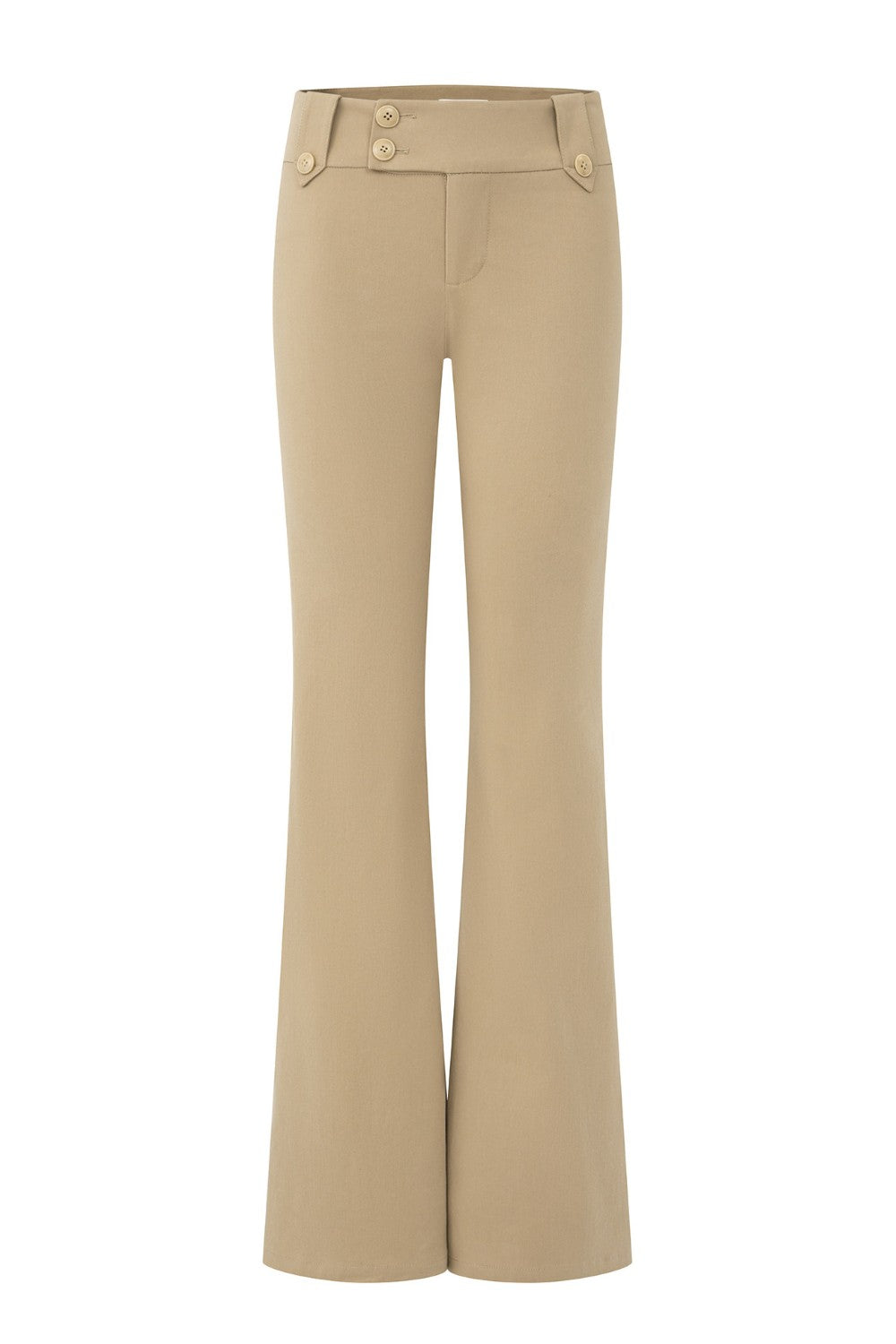Evie Side-Button Flare Trousers
