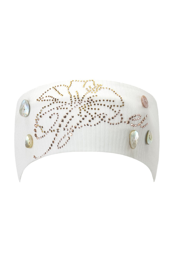 Shell Button Rhinestone Headband