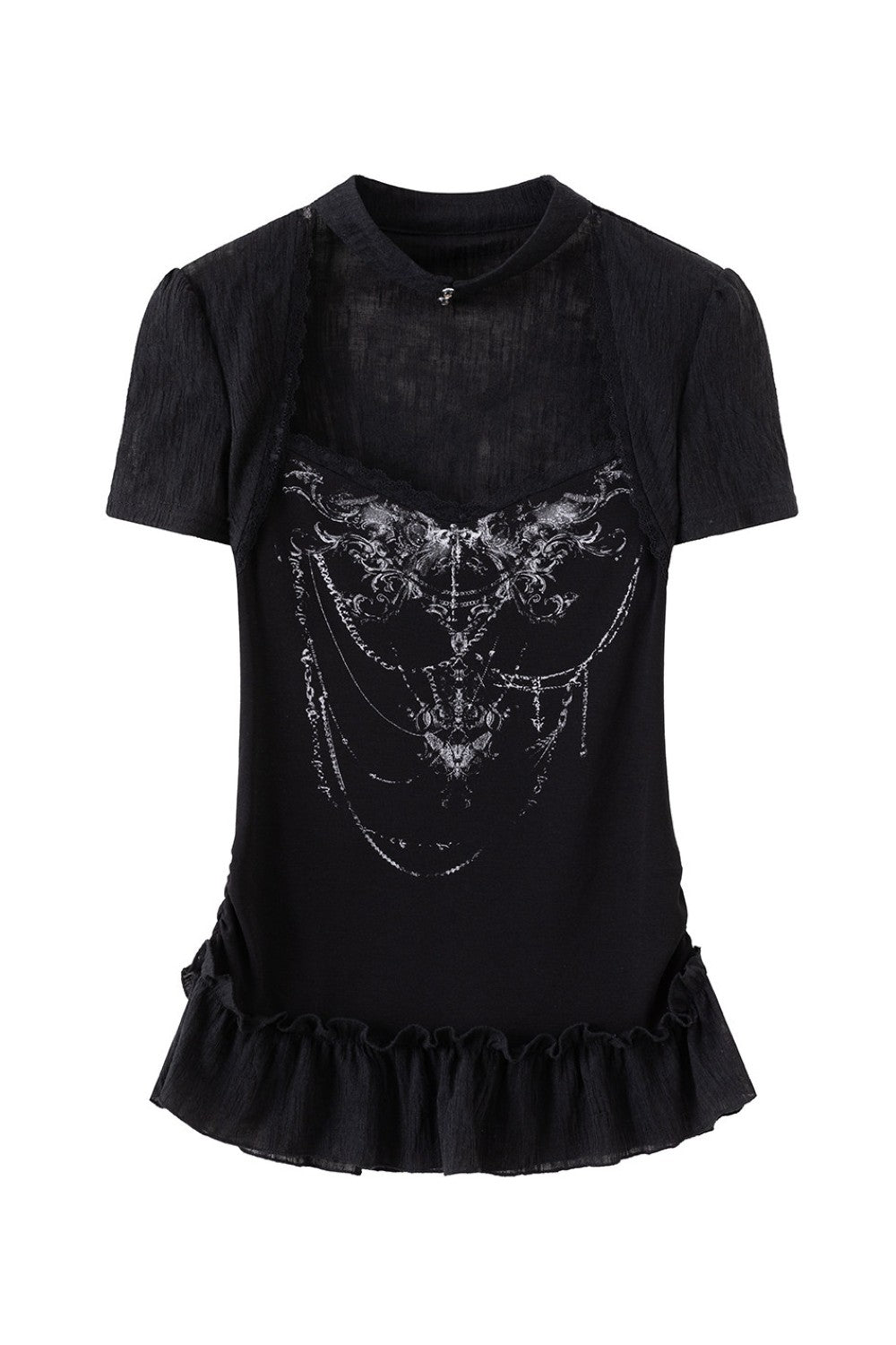 Vintage Layered Cutout Top