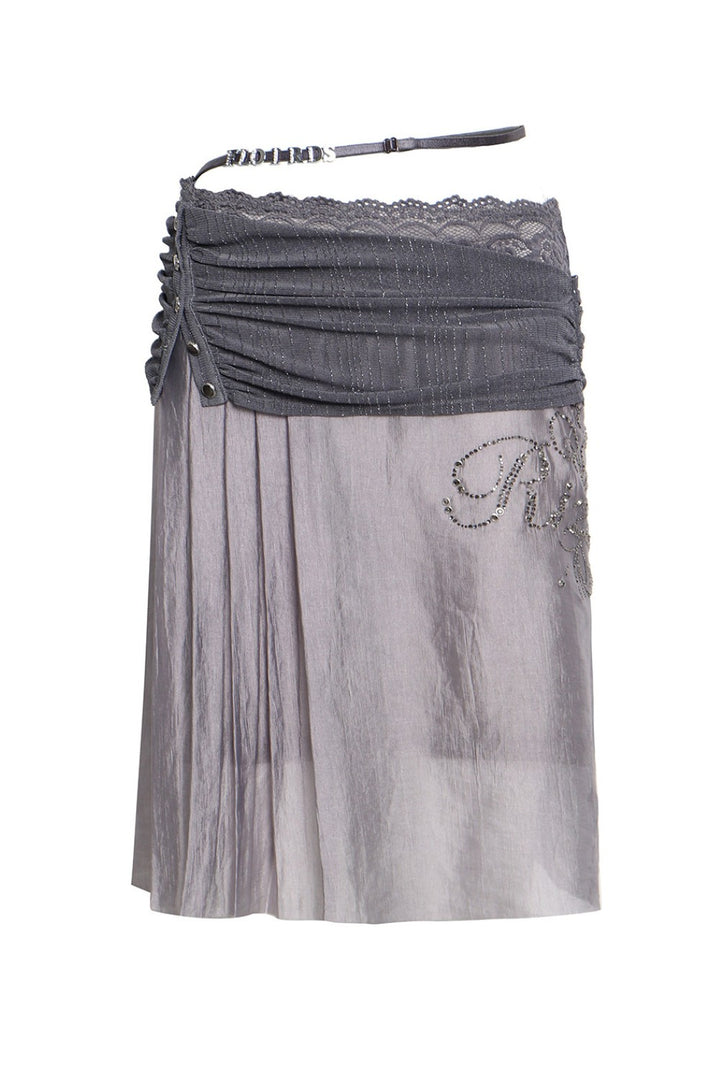 Violet Crystal Satin Skirt