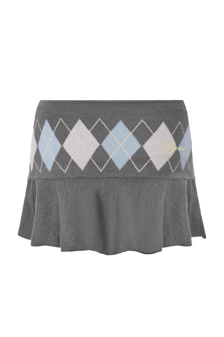 Amelie Pleated Argyle Skirt
