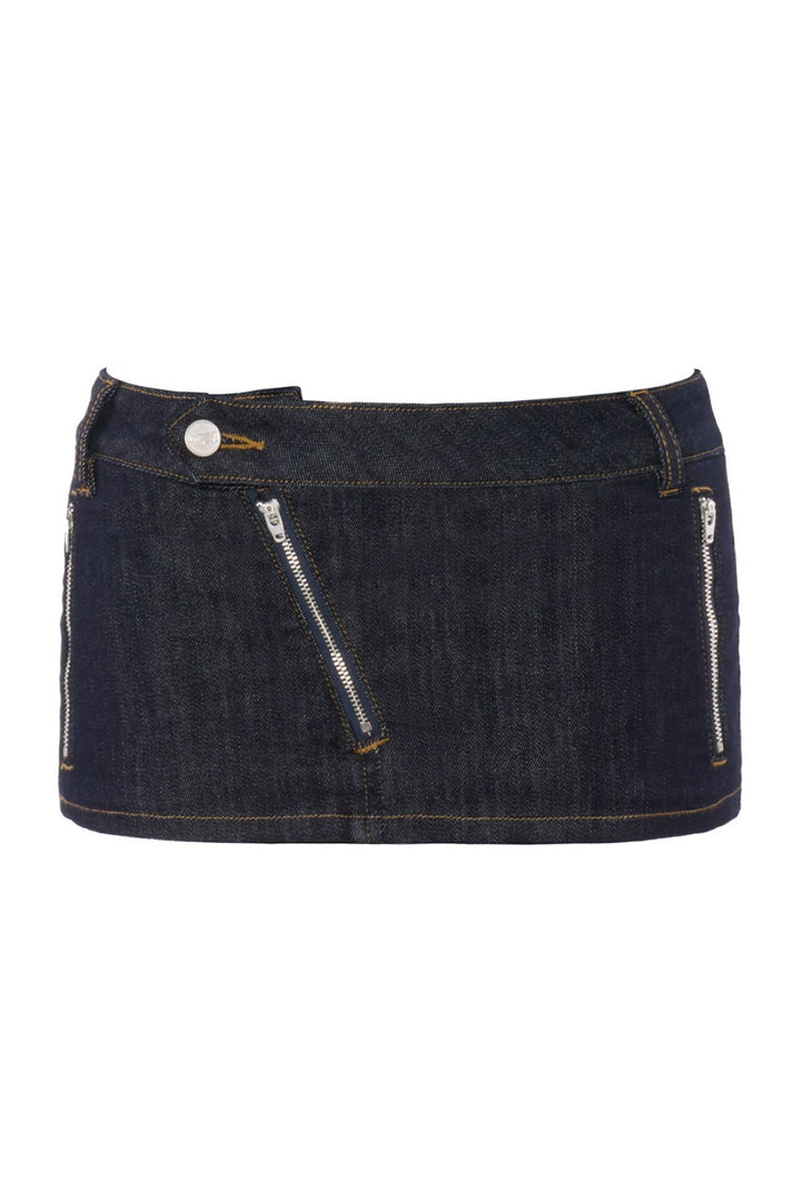 Indigo Zip Denim Skort