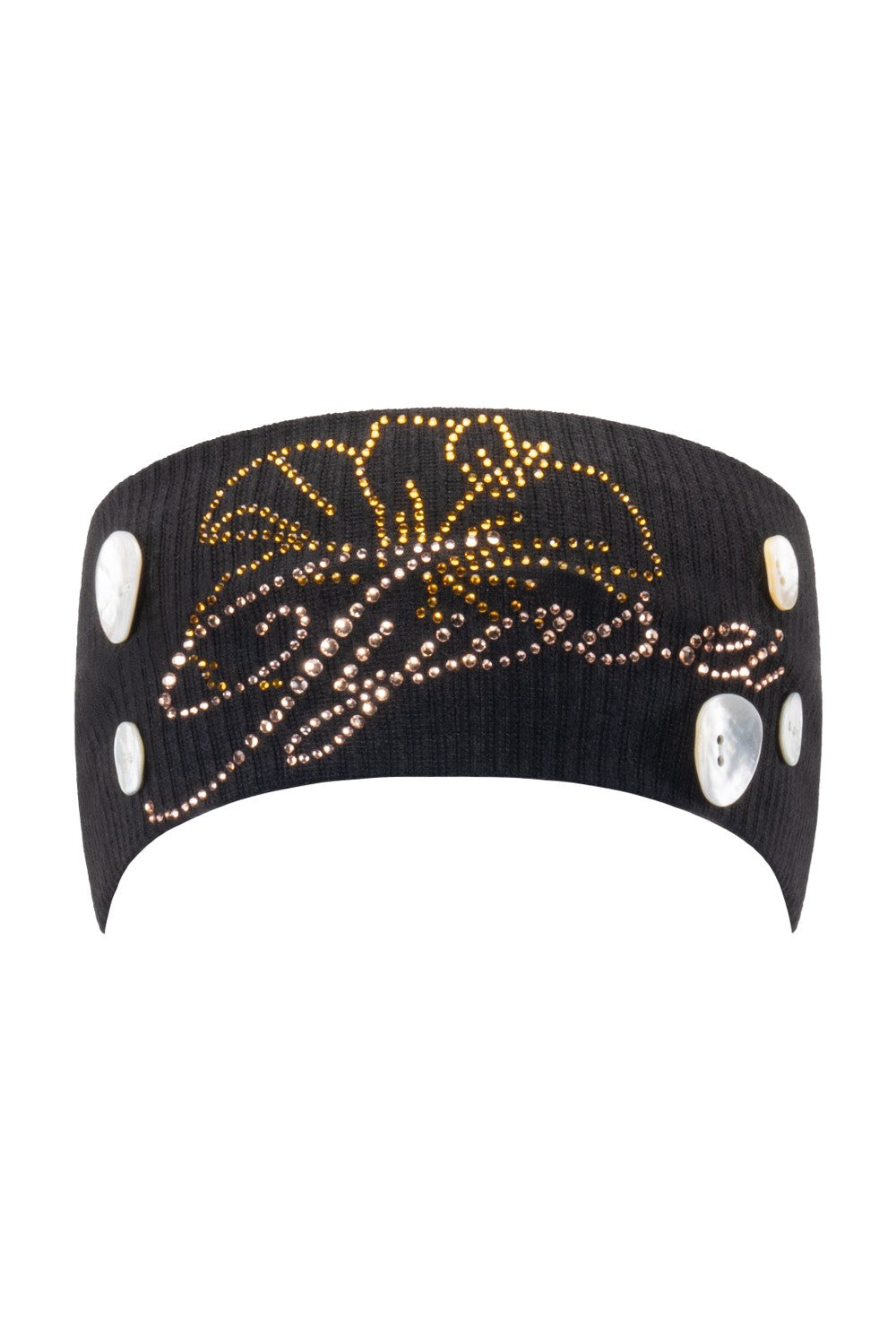 Shell Button Rhinestone Headband