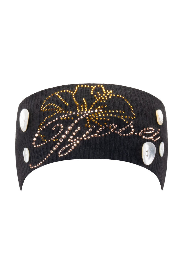 Shell Button Rhinestone Headband