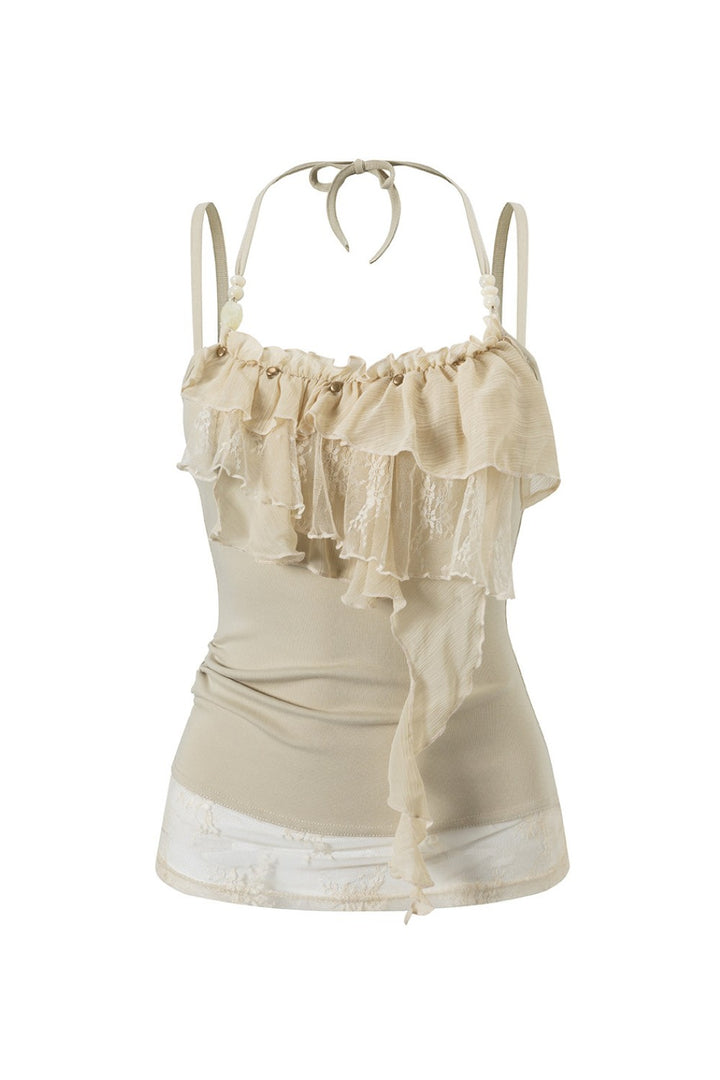 Ruffle Lace Ruched Cami