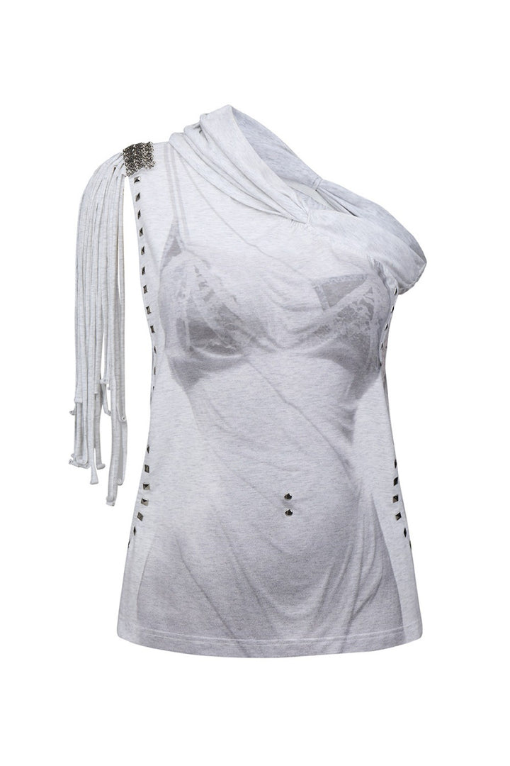 Fringe Asymmetric Body Top