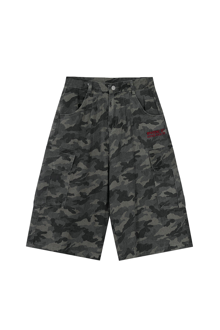 Wide Camo Utility Jorts