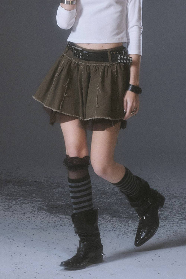 Raw Edge Mini Skirt