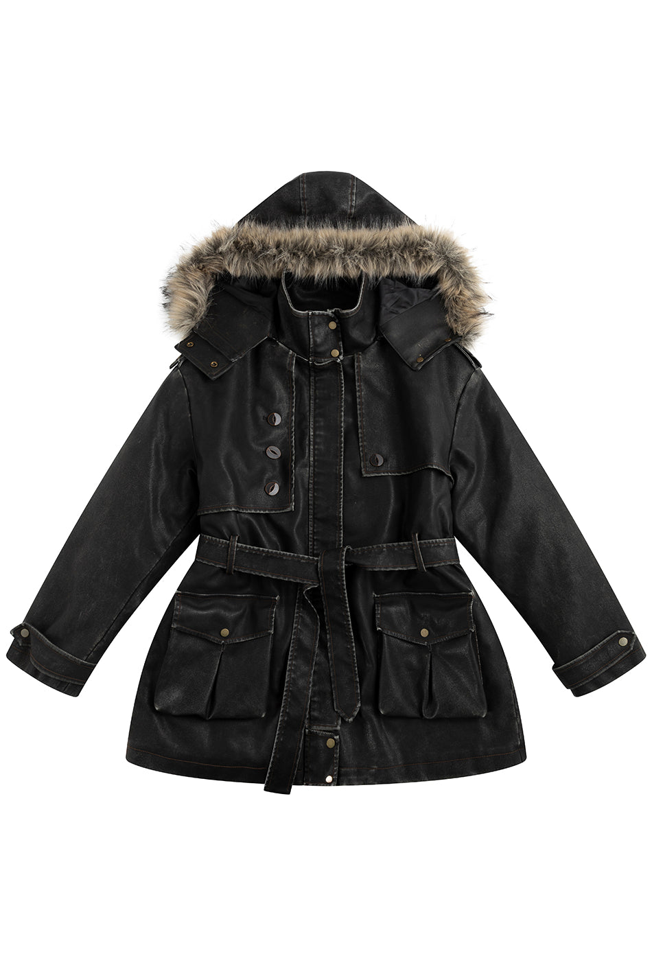 Astra Leather Parka Coat