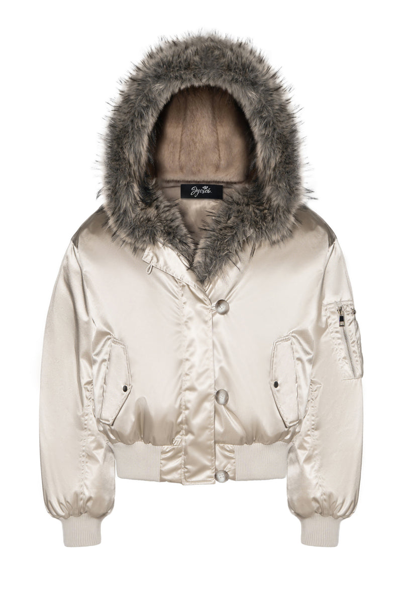 Suki Satin Bomber Jacket