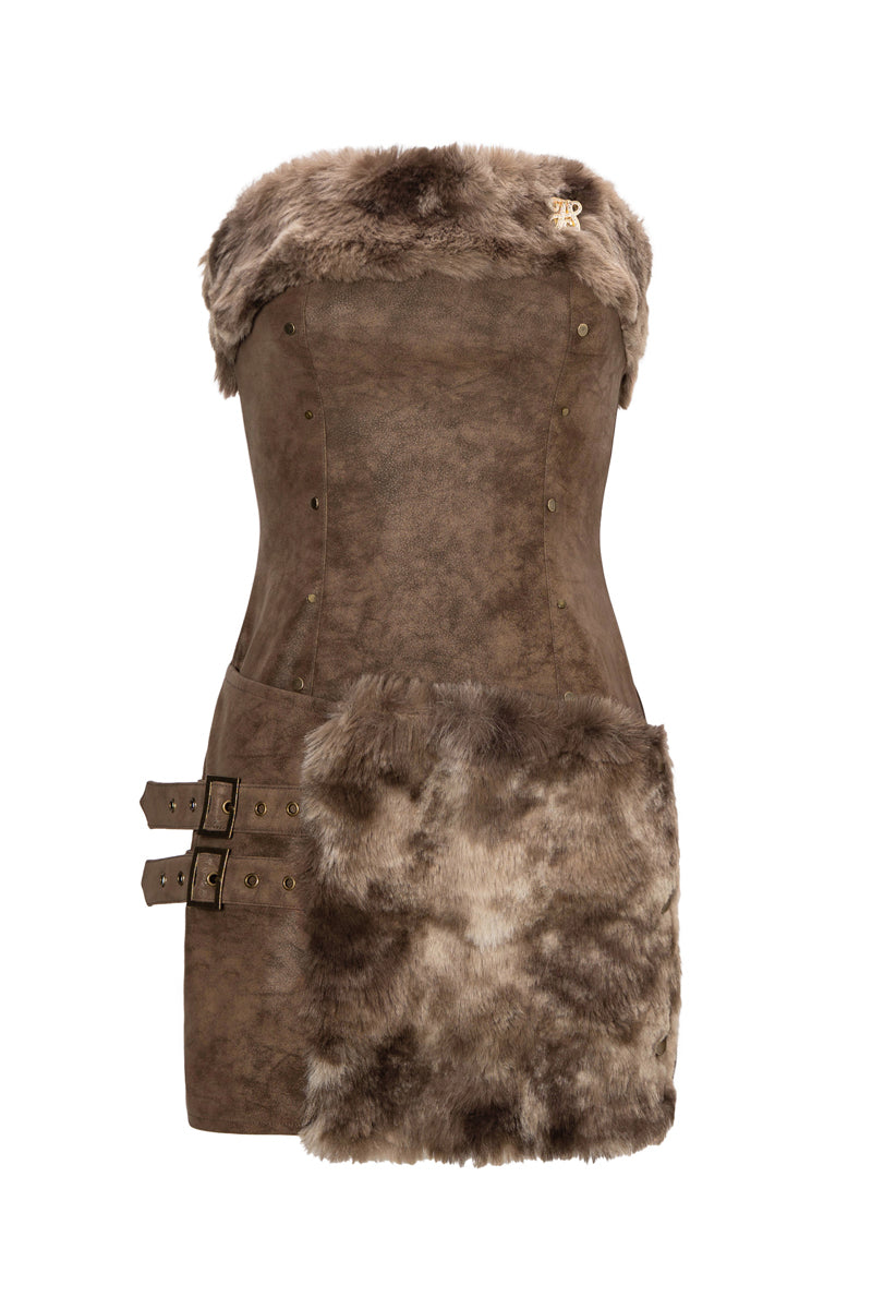 Misha Suede Strap Dress