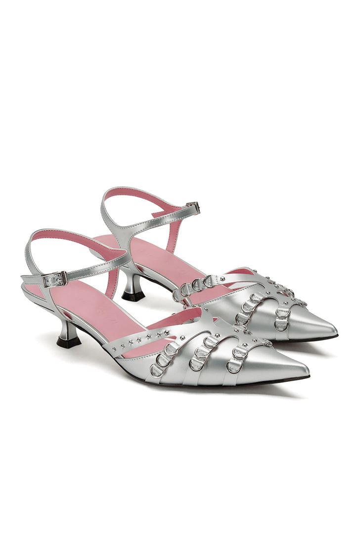 Zuri Chrome Kitten Heels