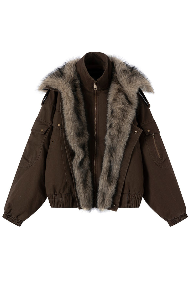 Rustic Fur Flight Jacket