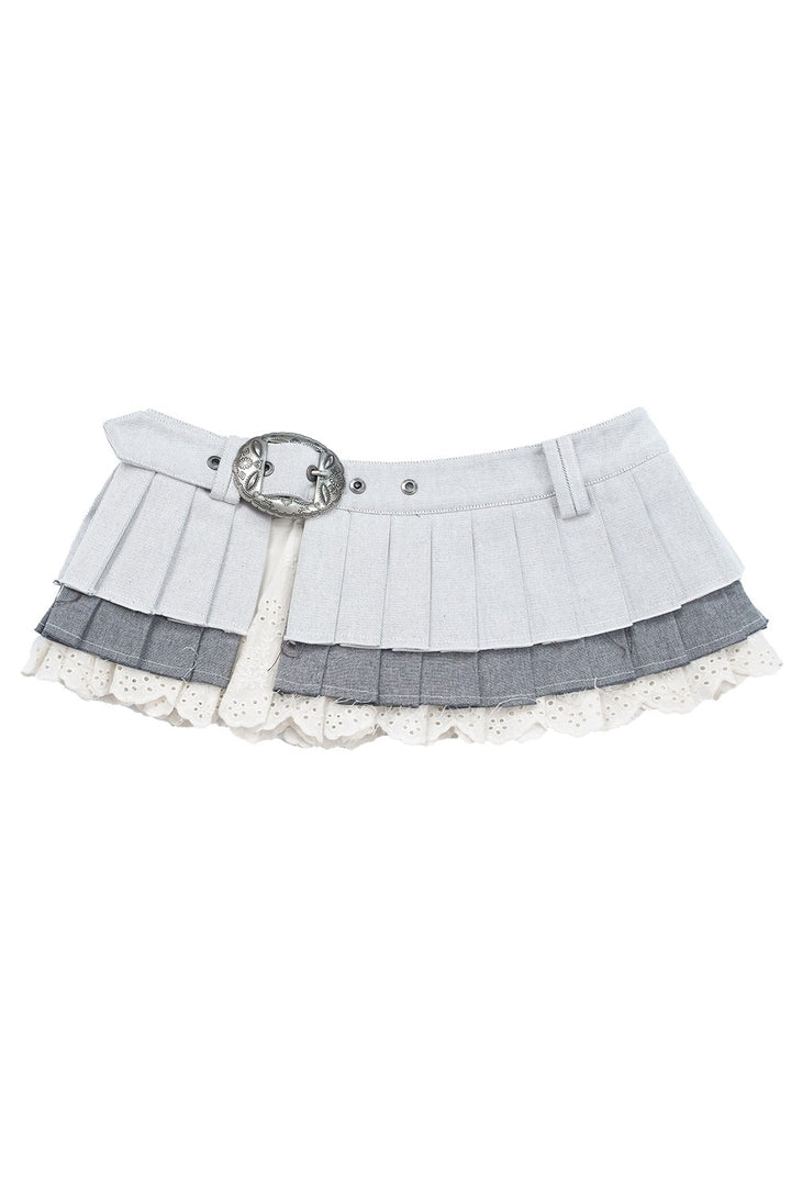 Triple Pleat Overlay Skirt