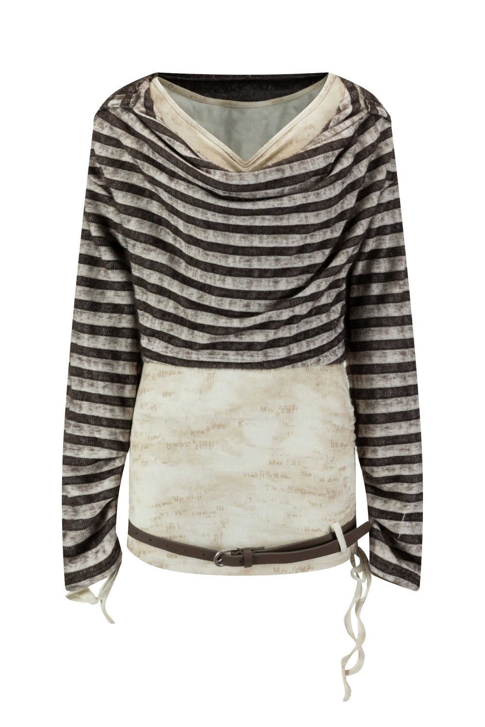 Hooded Drape Layer Shirt