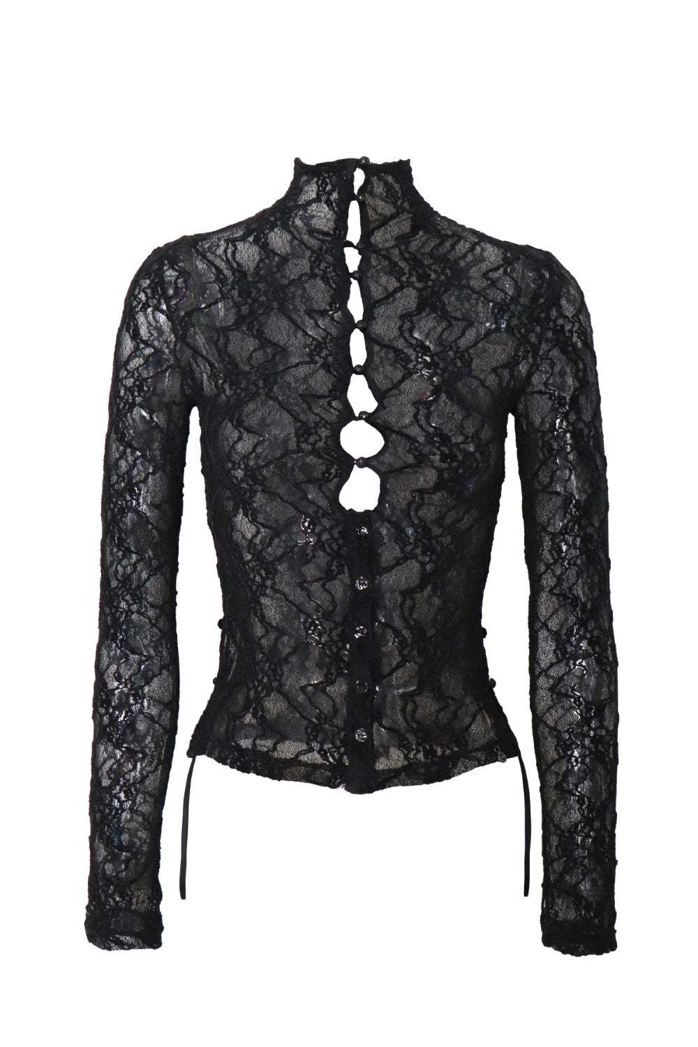 Black Lace Turtleneck Top