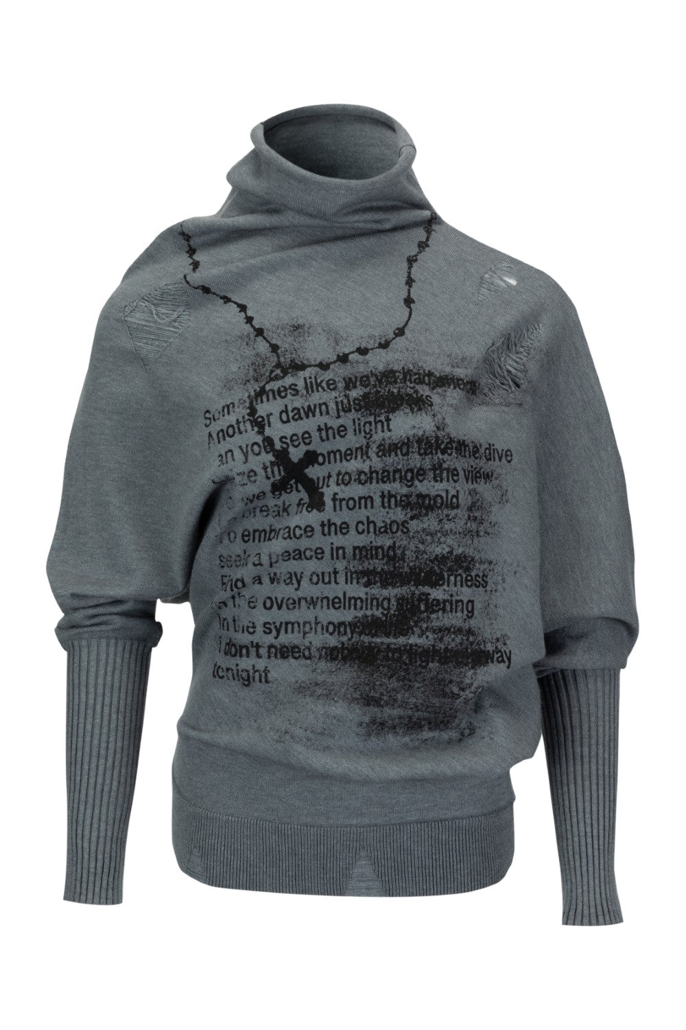 Knit Chain Batwing Sweater